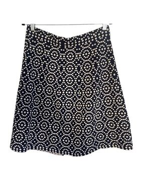 Boden Women's Stretch A-Line Skirt Navy Blue White Size 12R